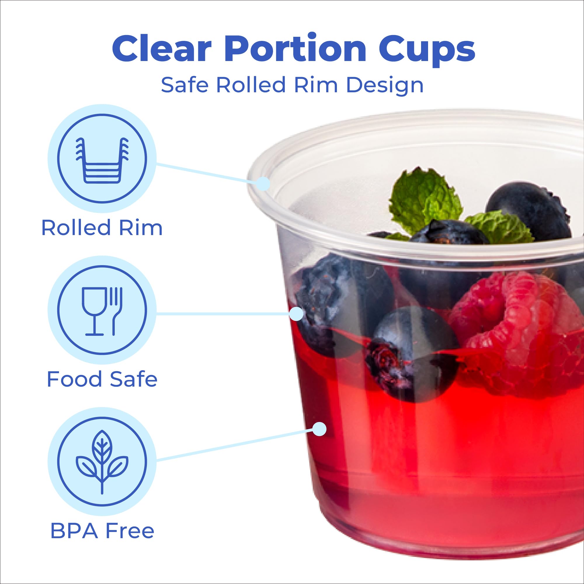 250-Pack 4 oz BPA-Free Disposable Condiment Cups | Meal Prep, Jello Shots, Dipping Sauces, Salad Dressings | Perfect for Parties, Catering & Home Use