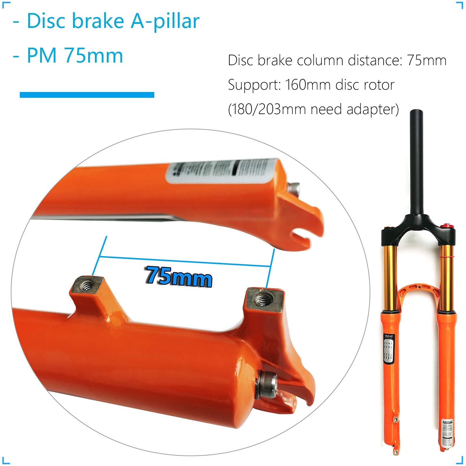 Premium Magnesium Alloy XC Air Suspension Forks for Mountain Bikes - 26/27.5/29 Inch Options, 140mm Travel, Disc Brake Compatible Shock Absorber (Straight Manual Lock, 26