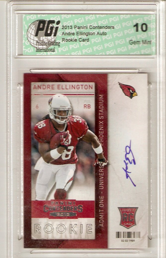 Andre Ellington 2013 Playoff Contenders Rookie Ticket Autograph Card PGI 10 Graded - Perfect for NFL Memorabilia Collectors and Fantasy Football Fans