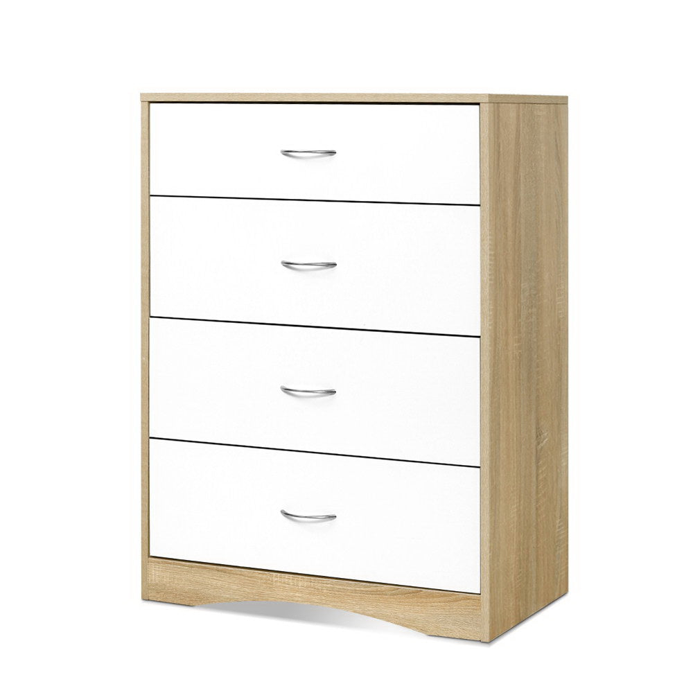 4 Drawer Tallboy Dresser - Solid Wood Chest of Drawers for Bedroom Storage & Organization | Perfect for Home, Office, or Dorm Room Furniture