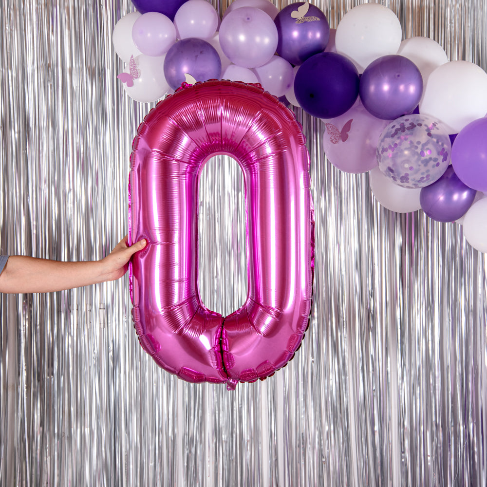 Balloonify Pink Mylar Number 0 Balloon - 40 Inch Large Foil Balloon for Birthday Parties, Baby Showers & Anniversary Celebrations (1 Count)