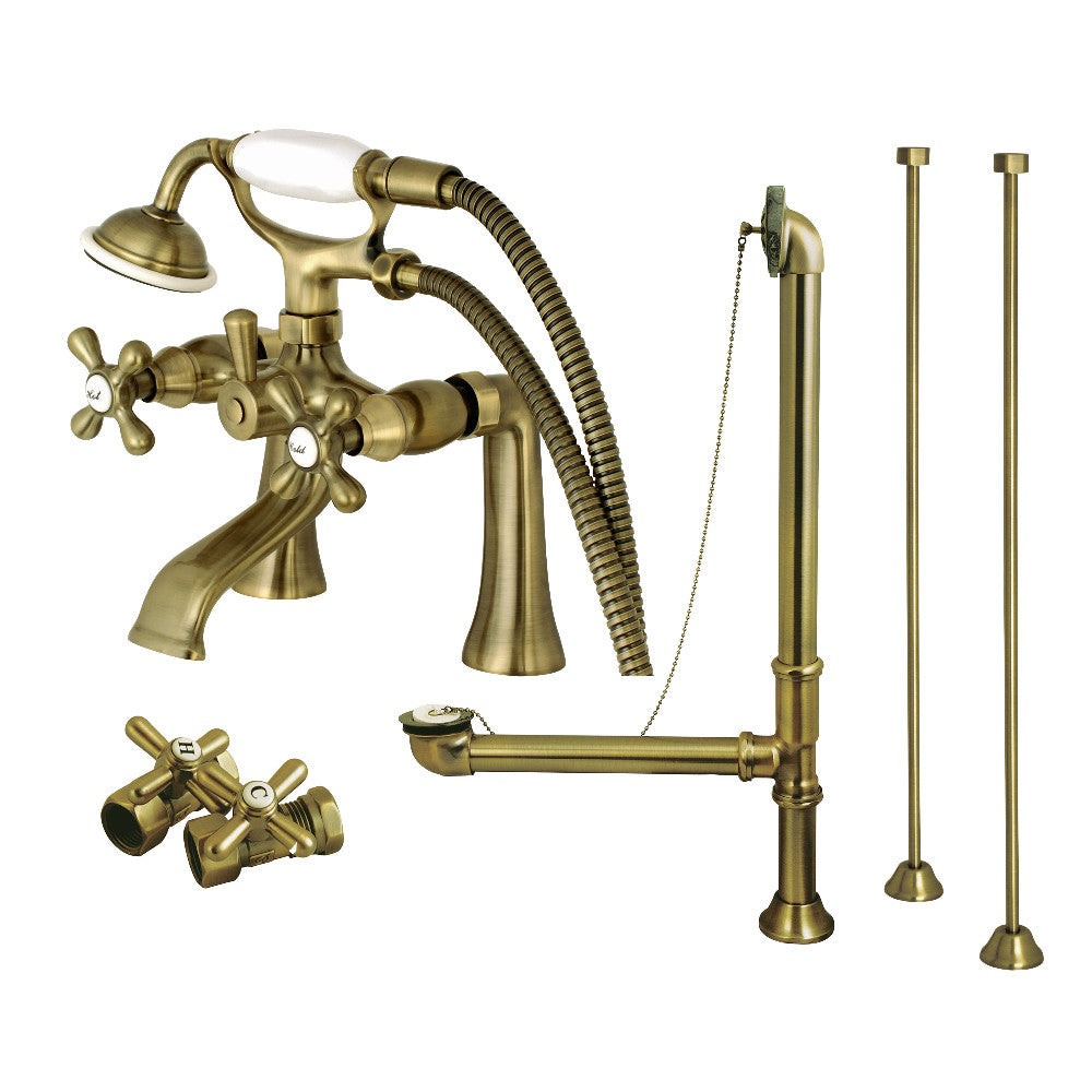 Kingston Brass CCK268ORB Vintage Deck Mount Clawfoot Tub Faucet Package