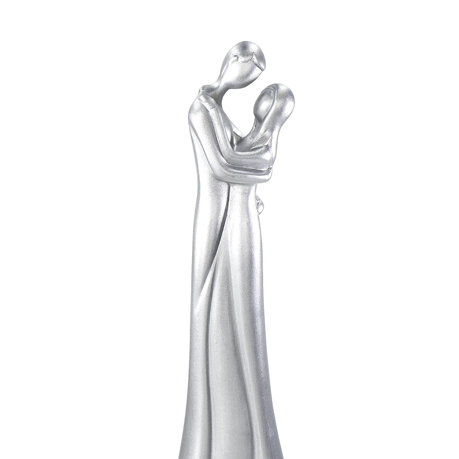 DreamsEden Modern Couple Sculpture - Romantic Silver Her & Him Hugging Figurine - Perfect Anniversary & Wedding Gift - Elegant Table Decor for Living Room, Bedroom & Office