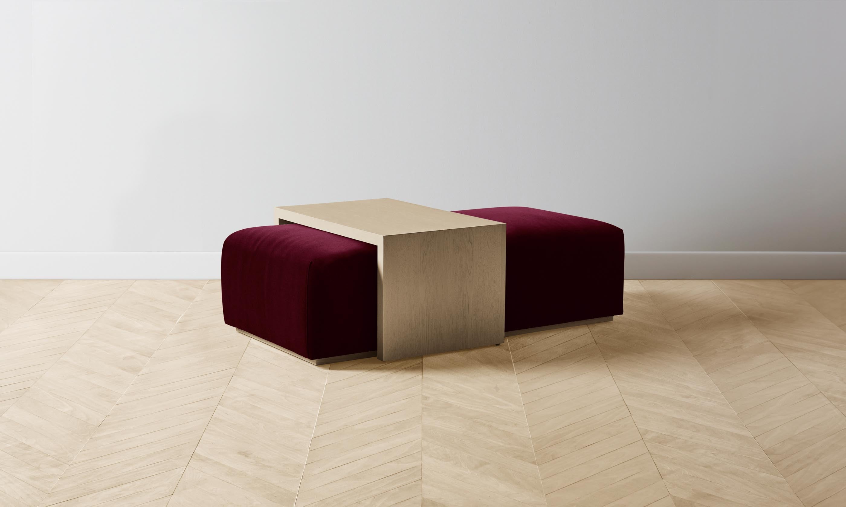 The Bowery Ottoman - Luxurious Mohair Crimson Upholstered Footrest & Accent Chair for Living Room, Bedroom & Lounge - Perfect for Relaxing & Stylish Home Decor