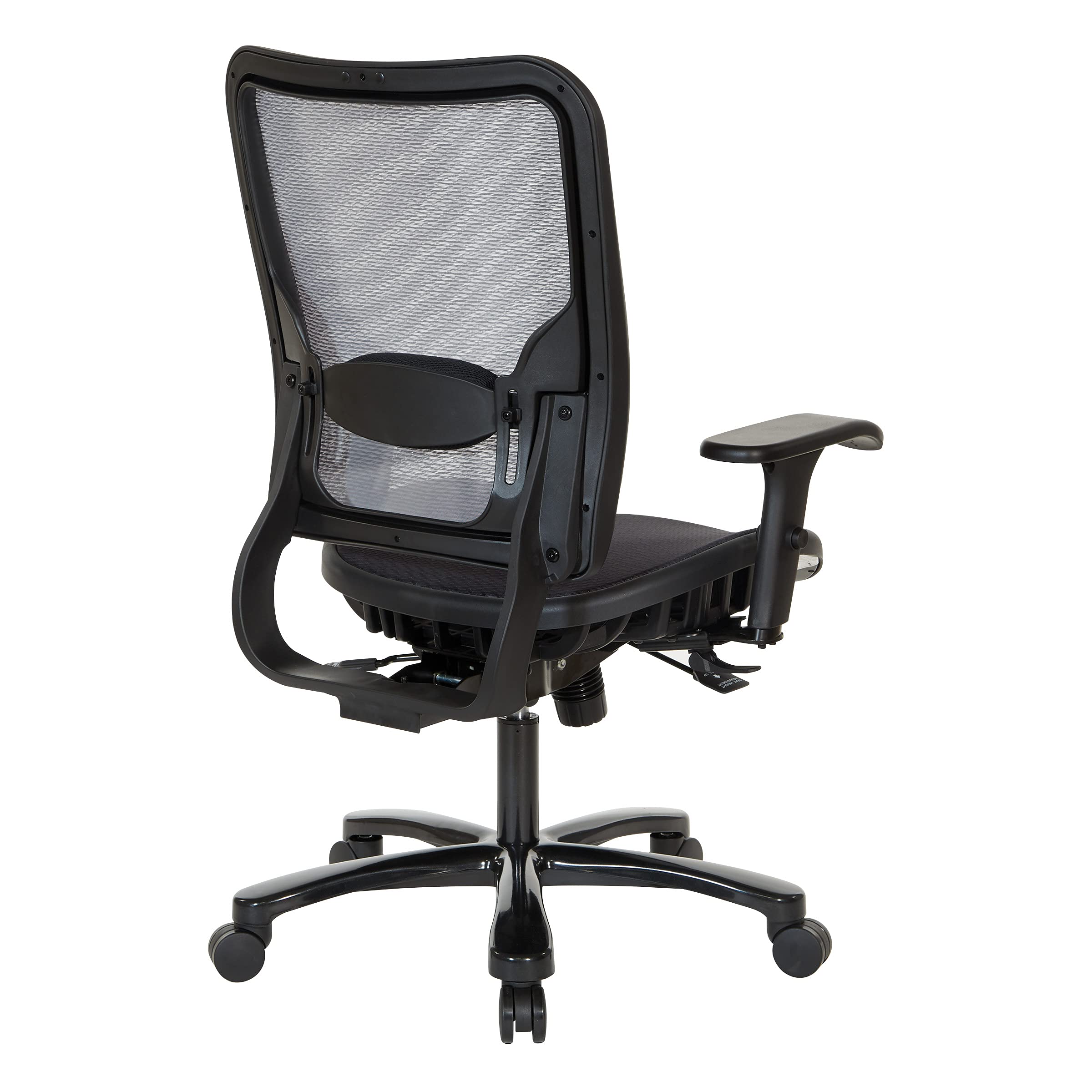 Space Seating 75 Series Air Grid Big & Tall Ergonomic Office Chair - Adjustable Lumbar Support, 400 lb Weight Capacity, Black - Perfect for Home Office, Gaming & Executive Workspaces