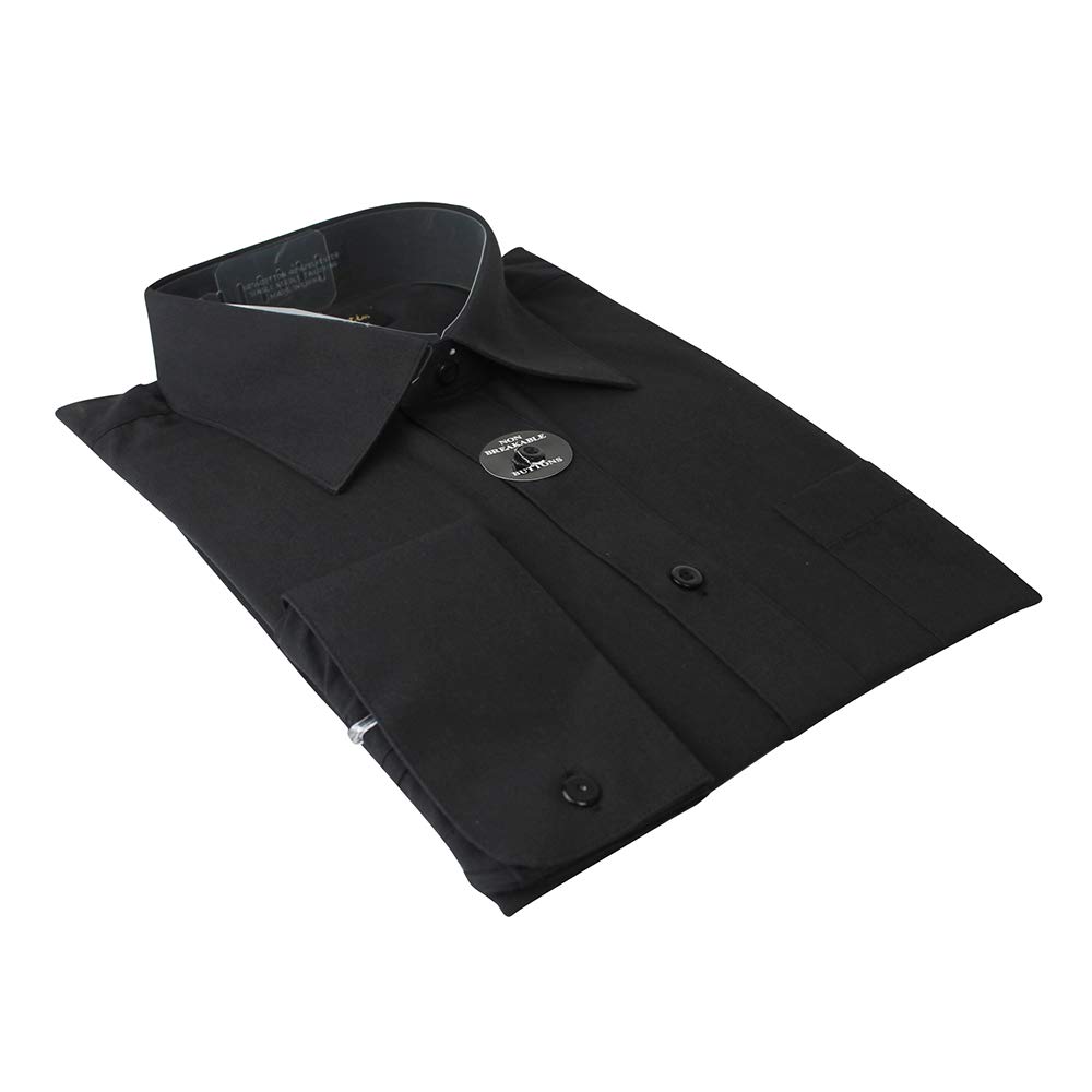 Premium Men's French Cuff Spread Collar Dress Shirt - 100% Cotton Blend Formal Business Shirt for Office, Wedding & Special Occasions
