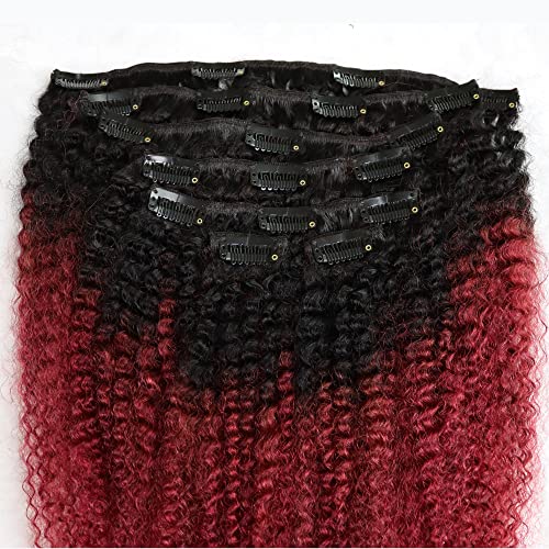 T(#1B/Burg) Afro Curly Clip In Hair