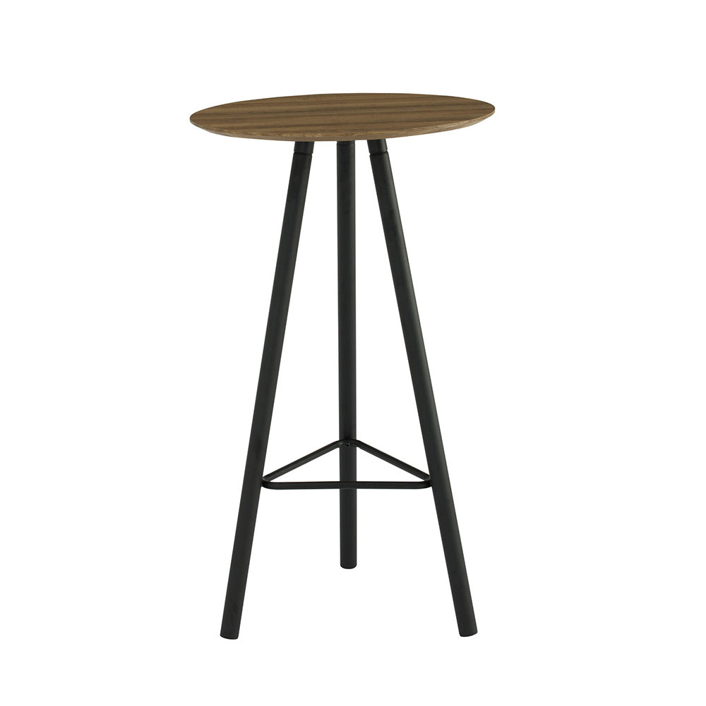 TAIJO 60cm Walnut & Black Bar Table - Modern Kitchen Counter Height Table for Dining, Entertaining & Small Spaces