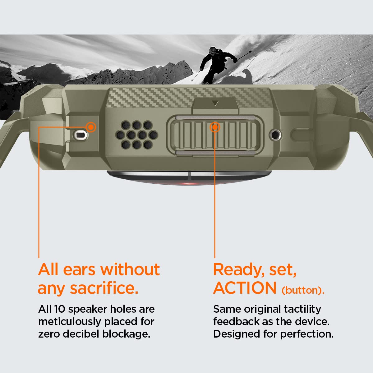Spigen Rugged Armor Pro Case for Apple Watch Ultra 2/1 - Shockproof TPU Protective Cover with Adjustable Band | Perfect for Outdoor Sports, Hiking & Active Lifestyle