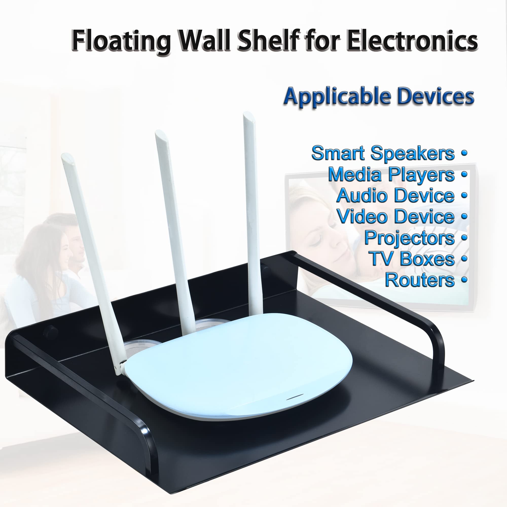 Wall Mount Floating Shelf for TV Components - 12