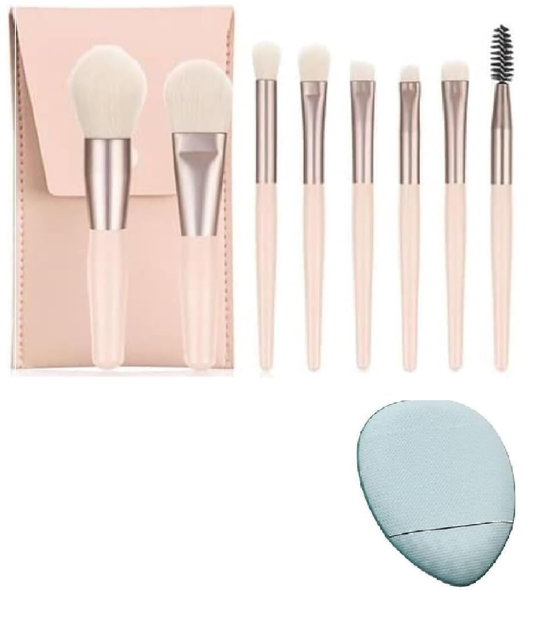 8-Piece Facejewel Makeup Brush Set - Synthetic Bristles, Aluminum Handle for Foundation, Blush & Eyeshadow - Perfect for Professional Makeup Application & Travel Beauty Kit