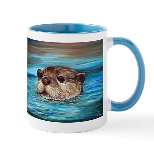 White/Blue Inside - River Otter Mugs