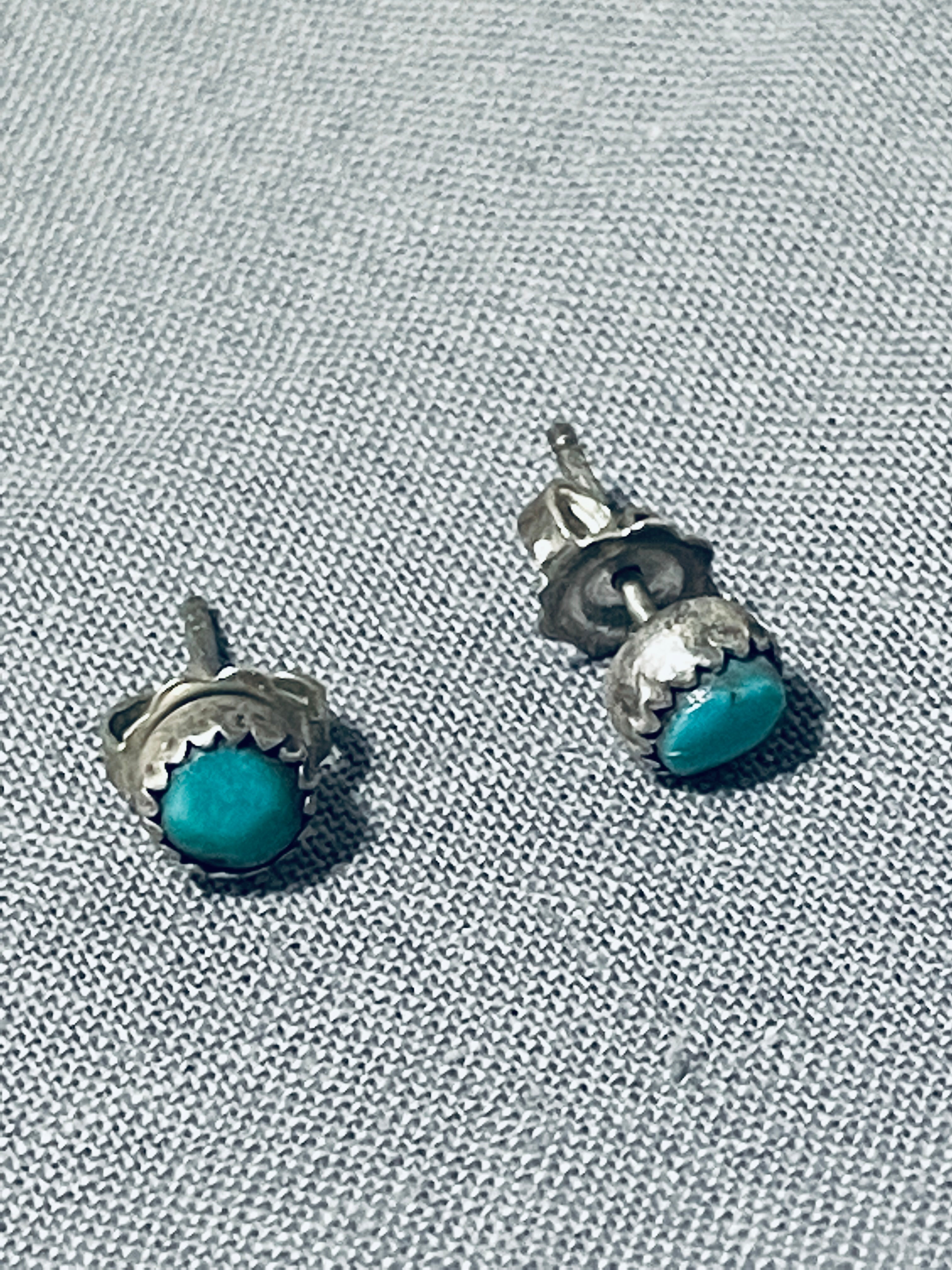 Vintage Native American Navajo Turquoise Sterling Silver Earrings – Handmade Southwest Jewelry for Women | Boho Chic, Wedding & Festival Accessories