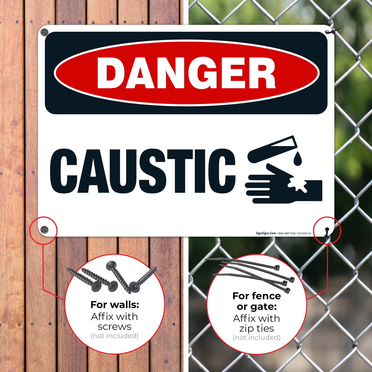 Danger Sign - OSHA Compliant, Rust-Free .040 Aluminum, 10x14 Inches (SI-4254) | Fade-Resistant for Indoor & Outdoor Use | Made in USA | Perfect for Construction Sites, Warehouses & Hazardous Areas