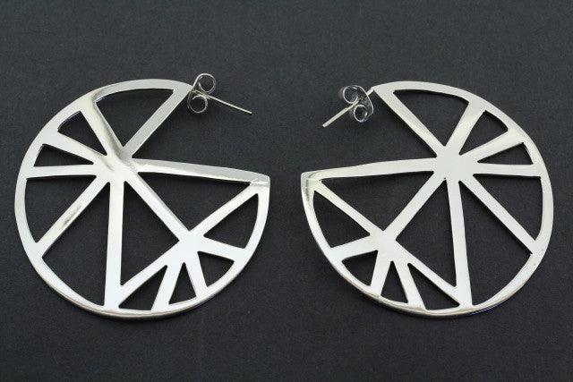 Geometric Hoop Stud Earrings - Minimalist Gold Plated Geometric Hoop Earrings for Women - Perfect for Everyday Wear, Office & Casual Outfits