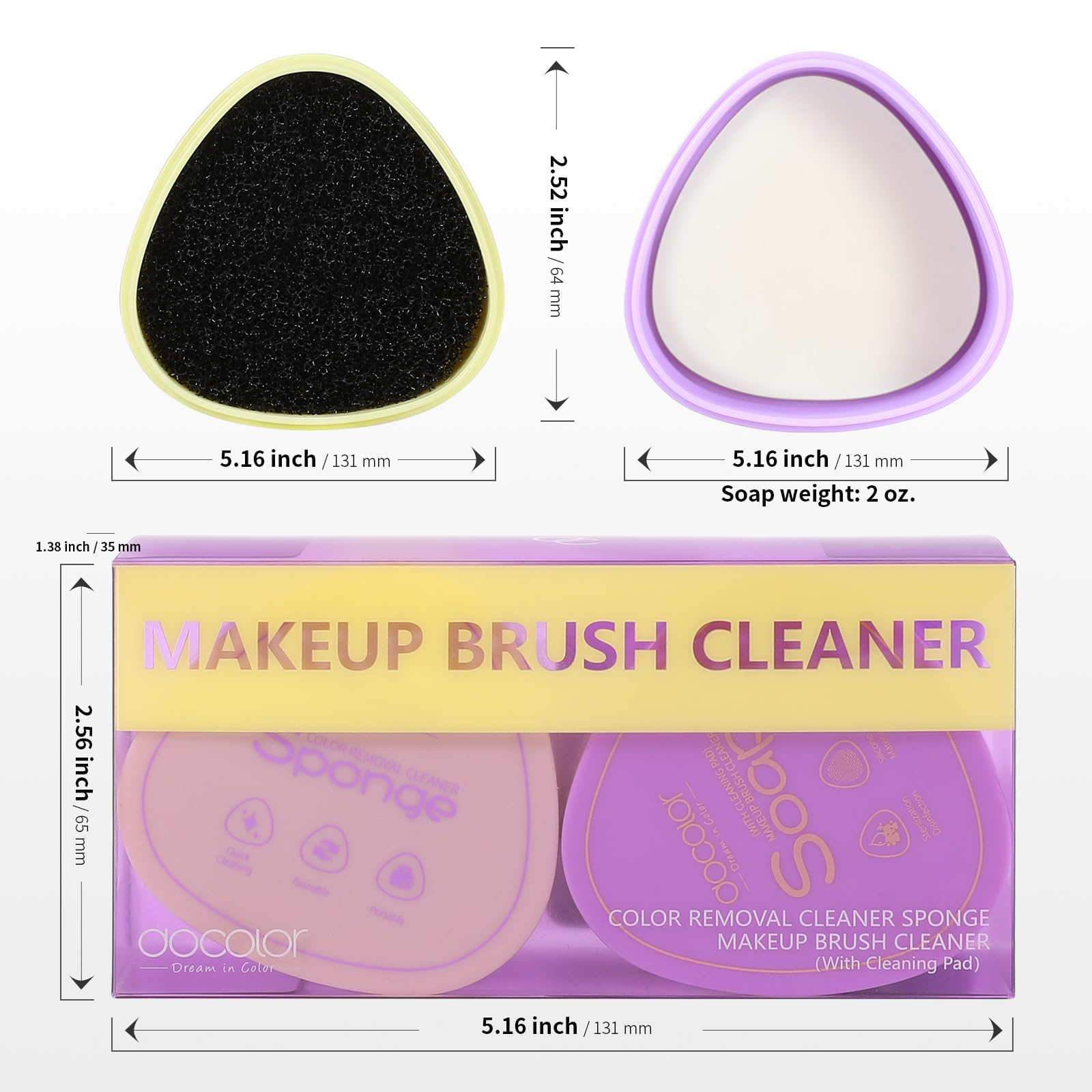Docolor Vegan Makeup Brush Cleaner Set with Coconut Oil - Perfect for Cleaning Sponges & Brushes at Home