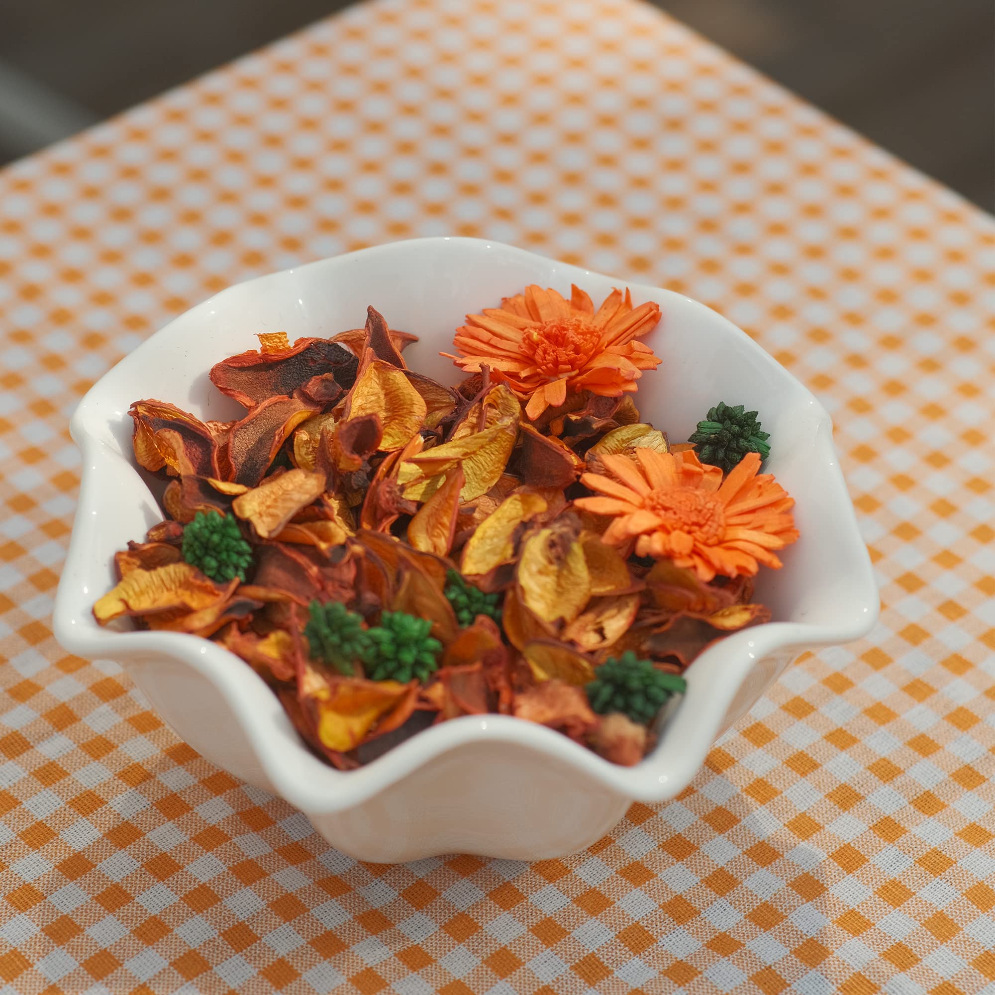 Citrus Orange Scented Potpourri Bags - Dried Flower Bowl Fillers for Home Fragrance | Aromatic Sachets & Vase Decor - Perfect for Living Room, Bathroom & Gift Giving