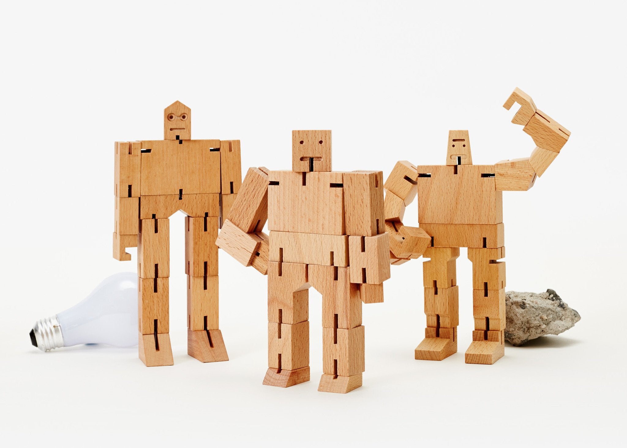 Areaware Cubebot® Julien - Wooden Puzzle Cube Toy for Kids & Adults - Creative Brain Teaser & Stress Relief Game - Perfect for Home, Office & Travel Fun