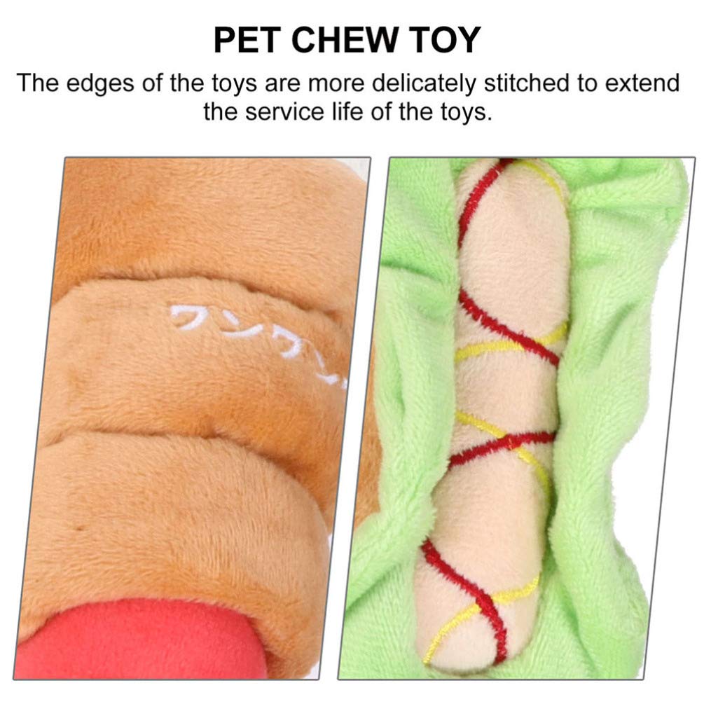 Balacoo 4-Piece Interactive Pet Toy Set - Dog Teeth Cleaning Chew Toys, Puppy Teething Stuffed Bread Plush for Cats & Dogs - Soft Fluffy Animal Molar Chew Toys for Puppy Dental Care - Perfect for Playtime, Training & Teething Relief