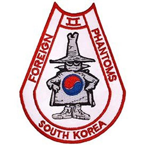 Military Armed Forces Iron On Patch - South Korea Phantom Design - Embroidered Badge for Jackets, Vests & Backpacks - Perfect for Military Enthusiasts & Collectors