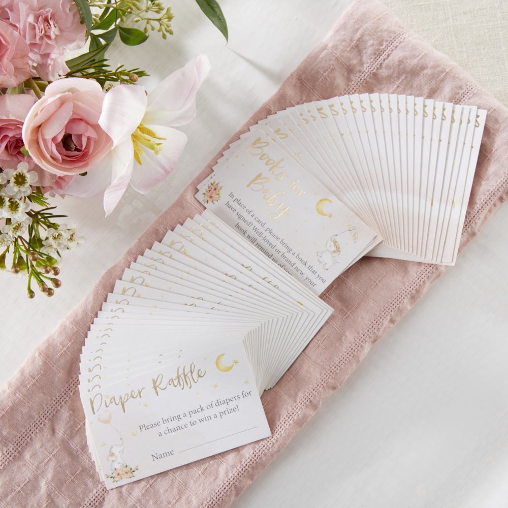 Adorable Pink Elephant Baby Shower Invitations & Thank You Cards Set - 25-Piece Bundle for Gender Reveal Party & Newborn Celebration