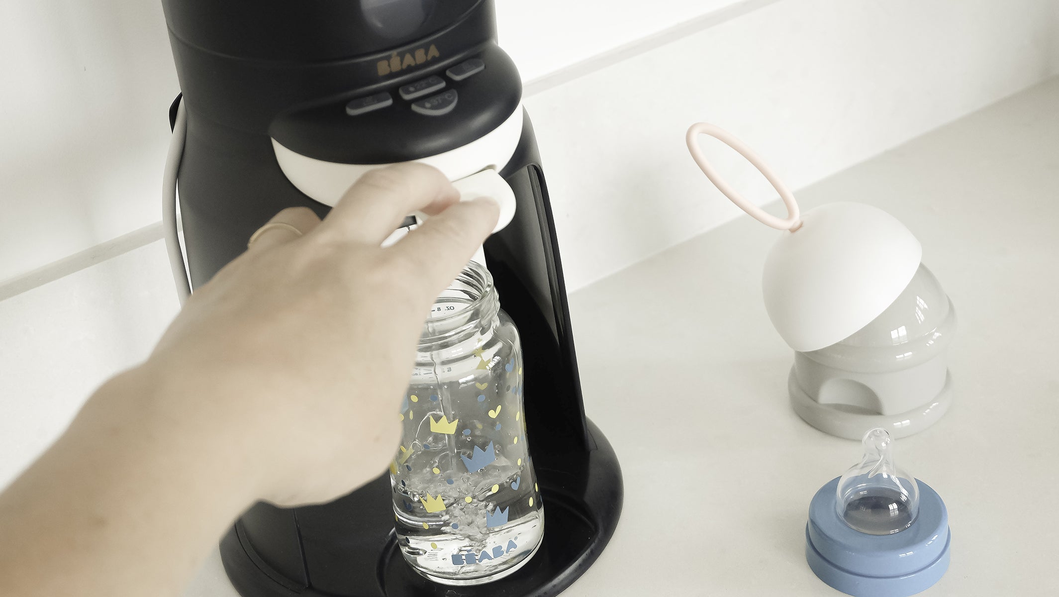 Beaba Bib' Expresso 3-in-1 Baby Formula Maker Machine - Fast & Easy Bottle Preparation for Newborns & Infants - Perfect for Night Feedings, Travel & Busy Parents