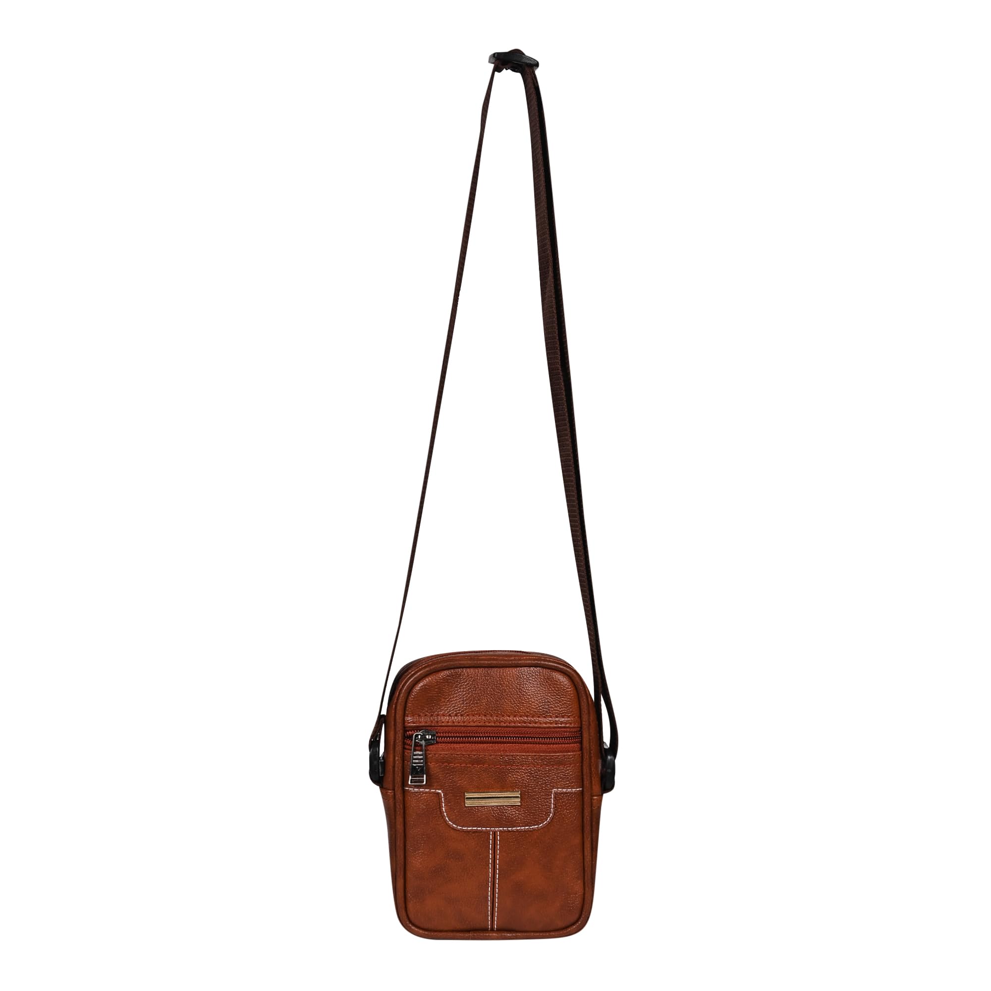 Premium Milan Leather Sling Bag for Men & Women - Small Crossbody Chest Bag with Mobile Pocket | Passport & Document Organizer | Ideal for Travel, Work & Corporate Gifts