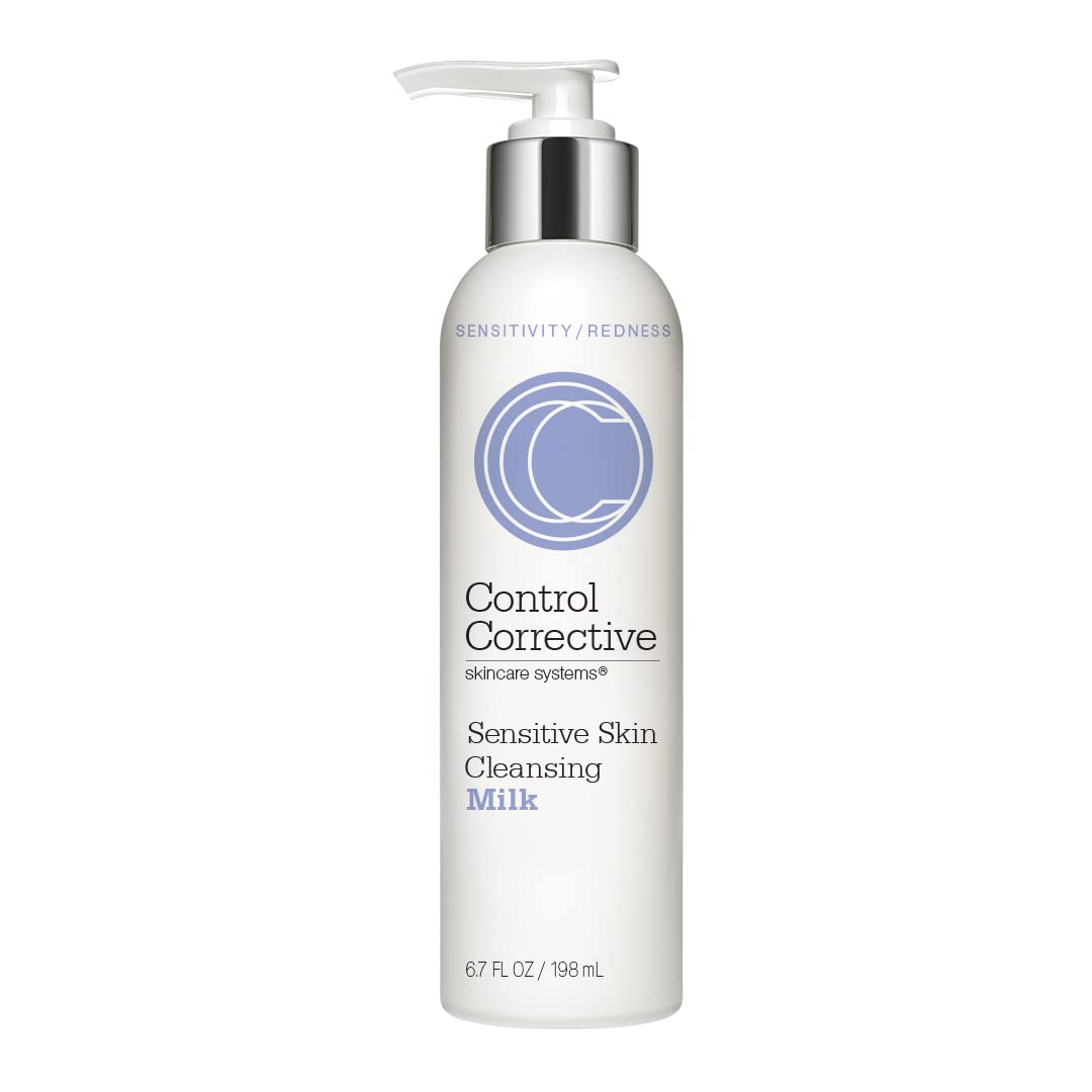 Control Corrective Sensitive Skin Cleansing Milk - Gentle Creamy Face Wash for Makeup Removal & Daily Cleansing | Soothing Formula for Dry & Sensitive Skin | 6.7 oz | Perfect for Morning & Night Skincare Routine