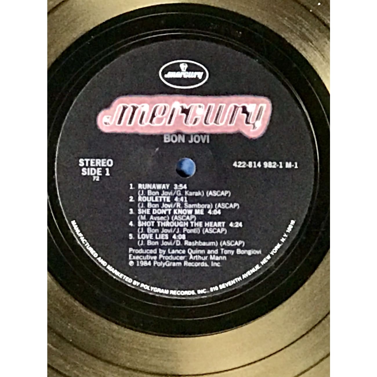 Bon Jovi Debut RIAA Gold Album Award - Certified Music Collectible for Fans & Memorabilia Enthusiasts - Perfect for Display in Music Rooms, Theaters & Fan Collections