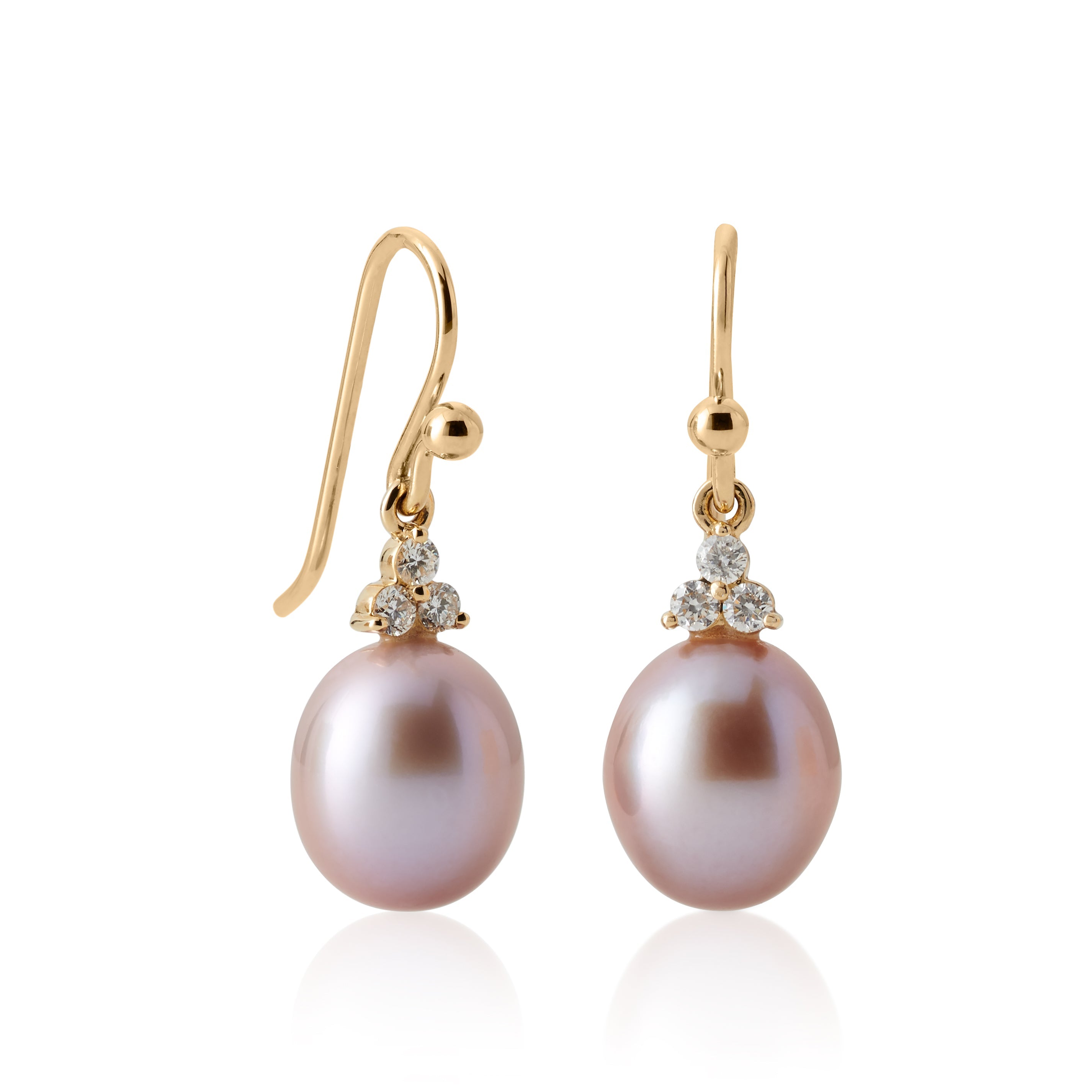 Madison Drop Earrings with Pink Pearls & Diamonds | Elegant Pearl Jewelry for Women | Perfect for Weddings, Parties & Special Occasions