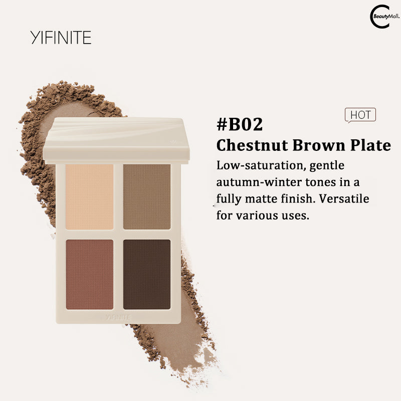 Yifinite 4-Color Eyeshadow Palette - Highly Pigmented, Long-Lasting, Blendable Makeup for Everyday & Party Looks | Perfect for Day to Night Makeup Transition