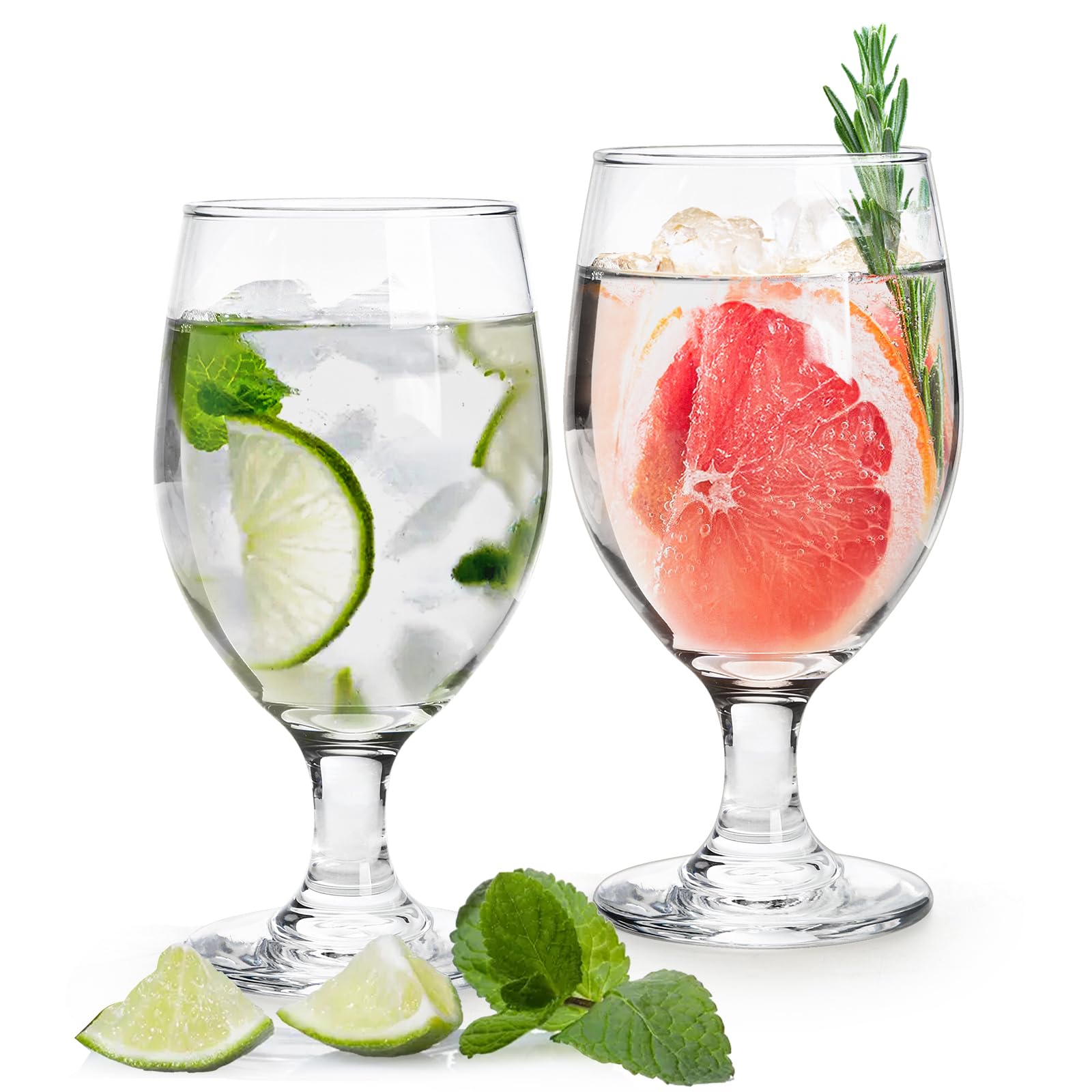 Bekith 12-Pack 13oz Clear Goblet Party Glasses - Elegant Beverage & Juice Cups for Weddings, Cocktails, and Home Entertaining