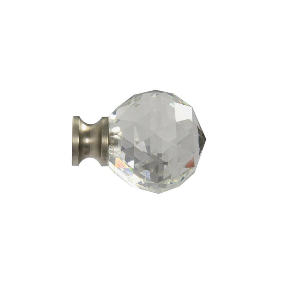 CKP #G-90 Elegant Clear Glass Cabinet Knobs with Brushed Nickel Base - 10 Pack for Kitchen Cabinets, Dressers & Furniture Hardware