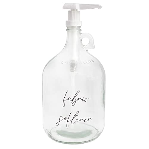 Darware Laundry Pump Dispenser - 1 Gallon Glass Bottle for Fabric Softener & Liquid Detergent | Perfect for Laundry Room, Home & Commercial Use