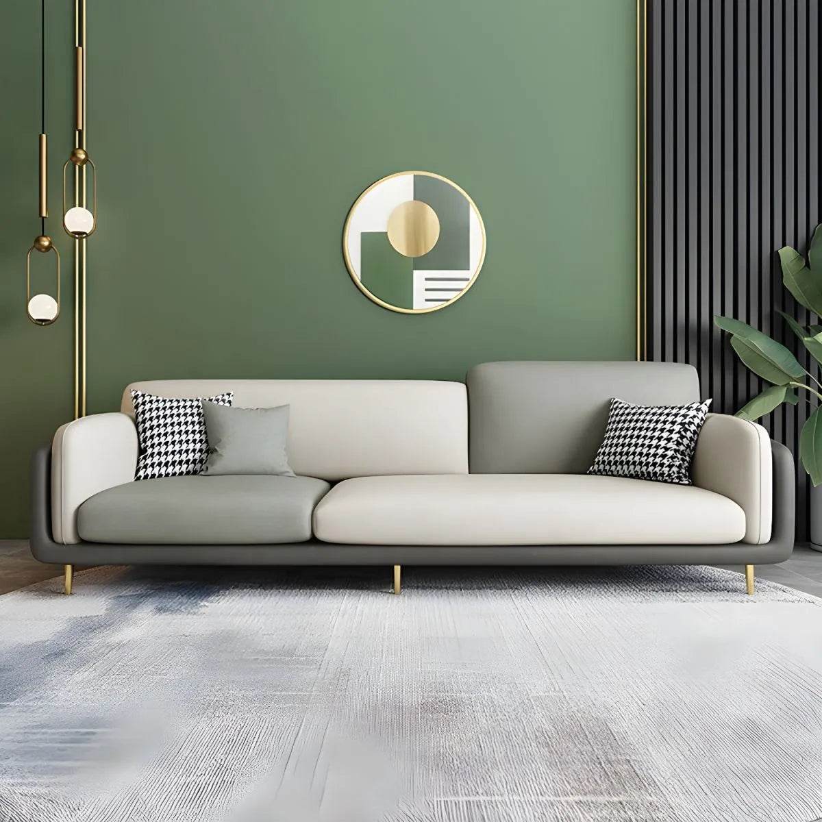 Lincoln Two-Tone Leathaire Sofa - Modern Leather-Like Couch for Living Room, Office & Lounge - Comfortable & Stylish Home Furniture
