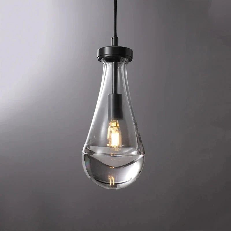 Modern Glass Raindrop Pendant Light for Kitchen Island - Elegant Dining Room & Bar Lighting Fixture - Perfect for Farmhouse, Contemporary & Industrial Decor