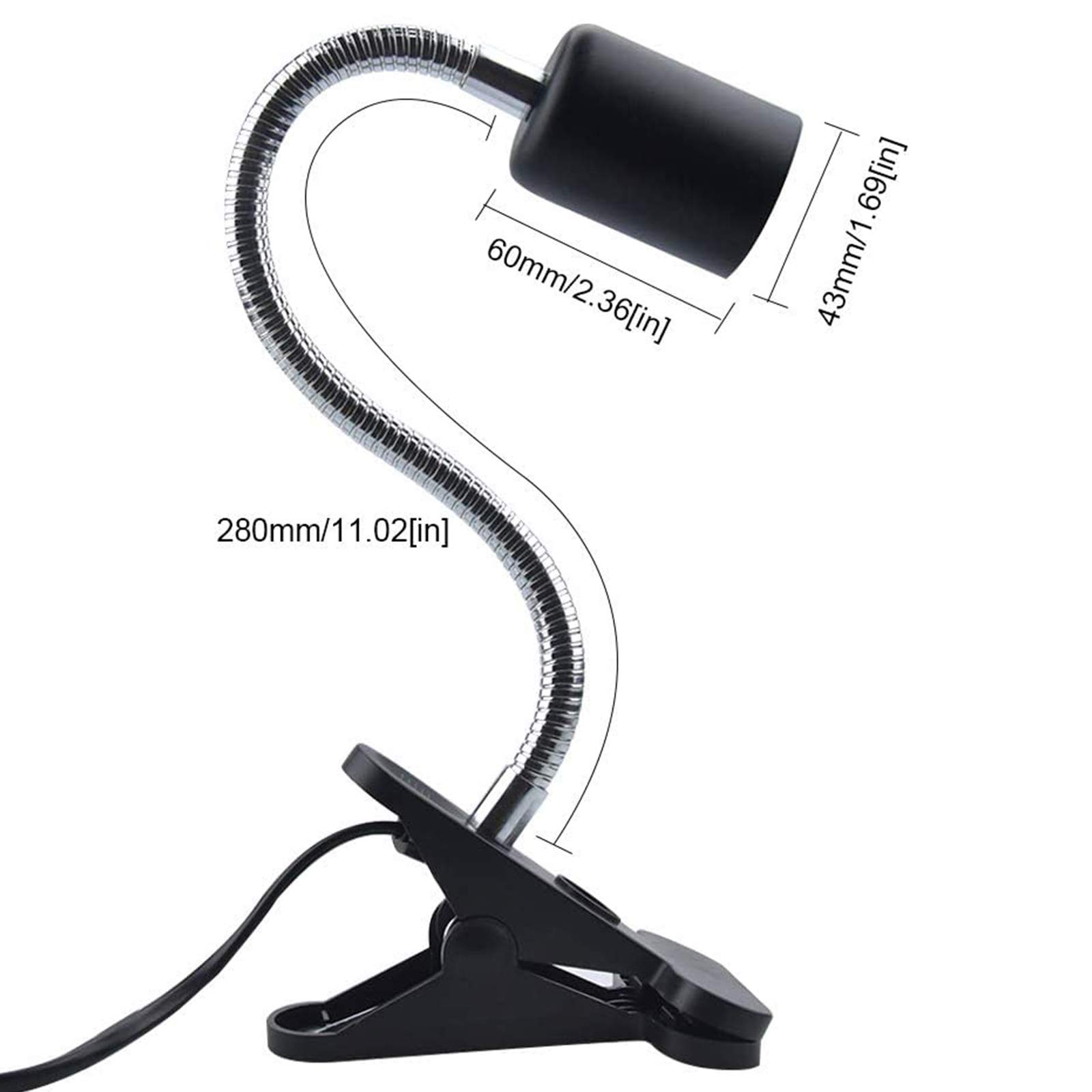 Adjustable Reptile Lamp Fixture Holder with 2 UVA UVB Bulbs - Clamp Stand for Heating Light, Baking Lamp for Aquariums, Pets, Plants, Lizards, Spiders & Snakes - Perfect for Terrariums, Vivariums & Reptile Habitats