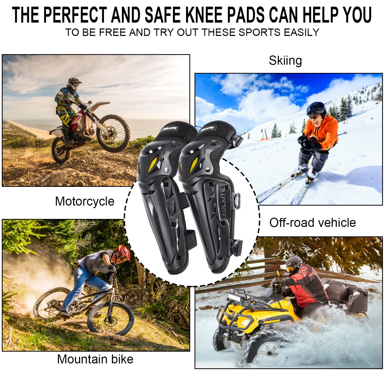 Best Motorcycle Protective Gear Set - Body Armor & Chest Protector with MTB Knee Pads for Dirt Bike Riding - Perfect for Off-Road, Motocross & Adventure Cycling Safety