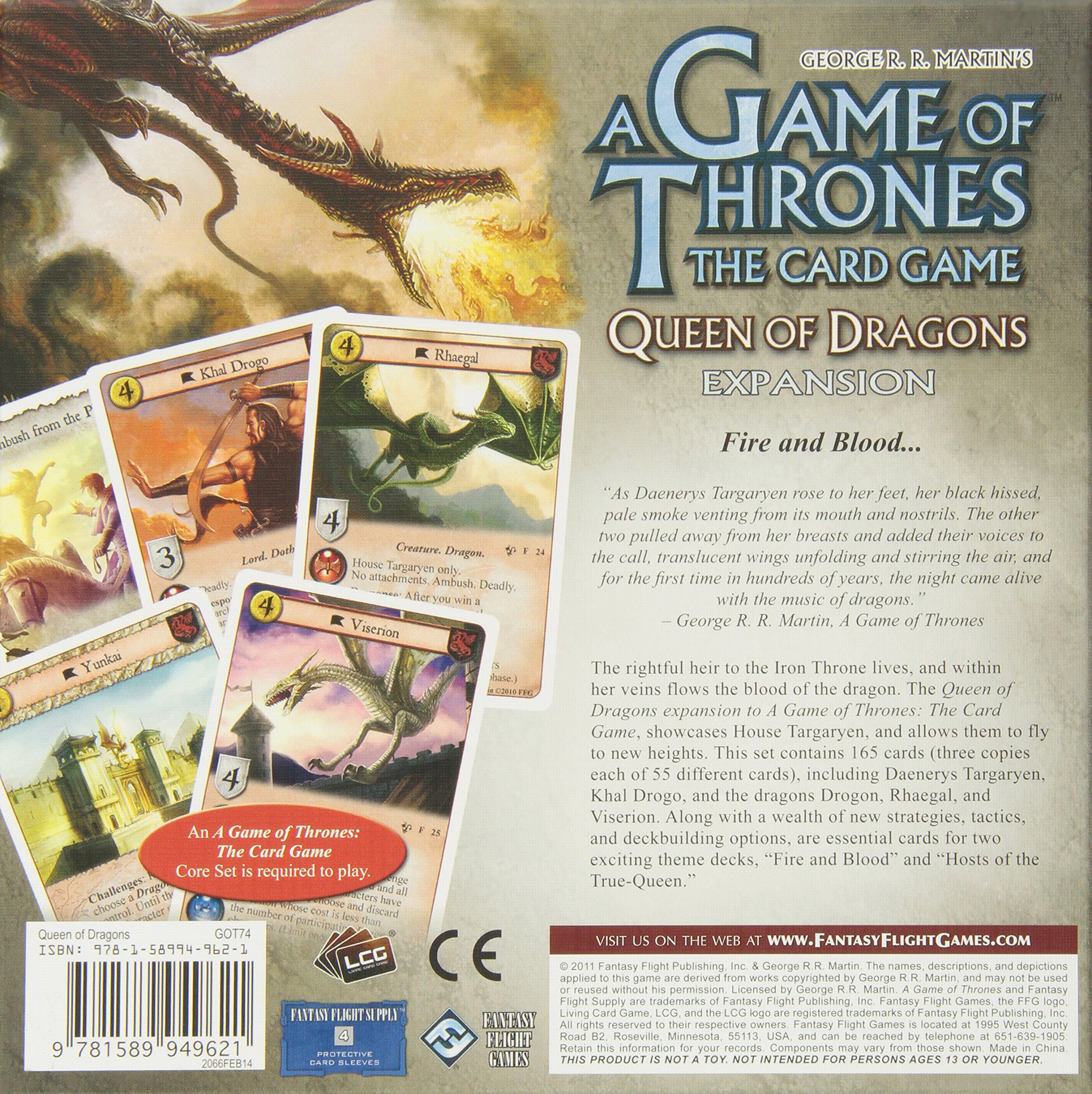 A Game of Thrones: The Card Game - Queen of Dragons Expansion Pack | Strategy Card Game for Adults & Teens | Perfect for Game Nights & Fantasy Lovers