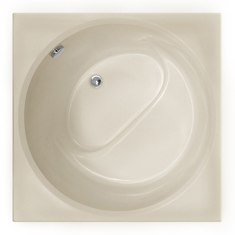 Premium Air Tub Designer Collection - Fuji Drop-In Almond Gelcoat Bathtub with 6 Jets, 40 x 40 x 32 Inch (Rectangle/Round) - Perfect for Luxury Bathrooms & Spa-Like Relaxation at Home