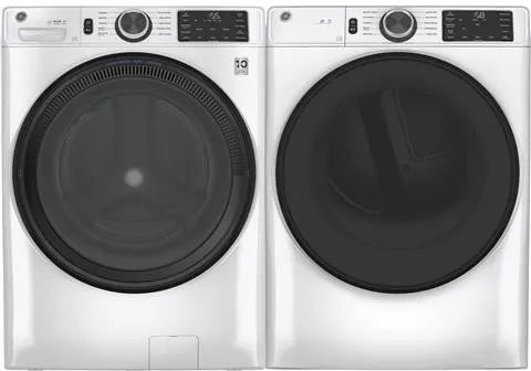 GE GFD55ESSNWW 28 Inch Smart Front Load Electric Dryer in White - Perfect for Laundry Rooms, Apartments, and Energy-Efficient Homes