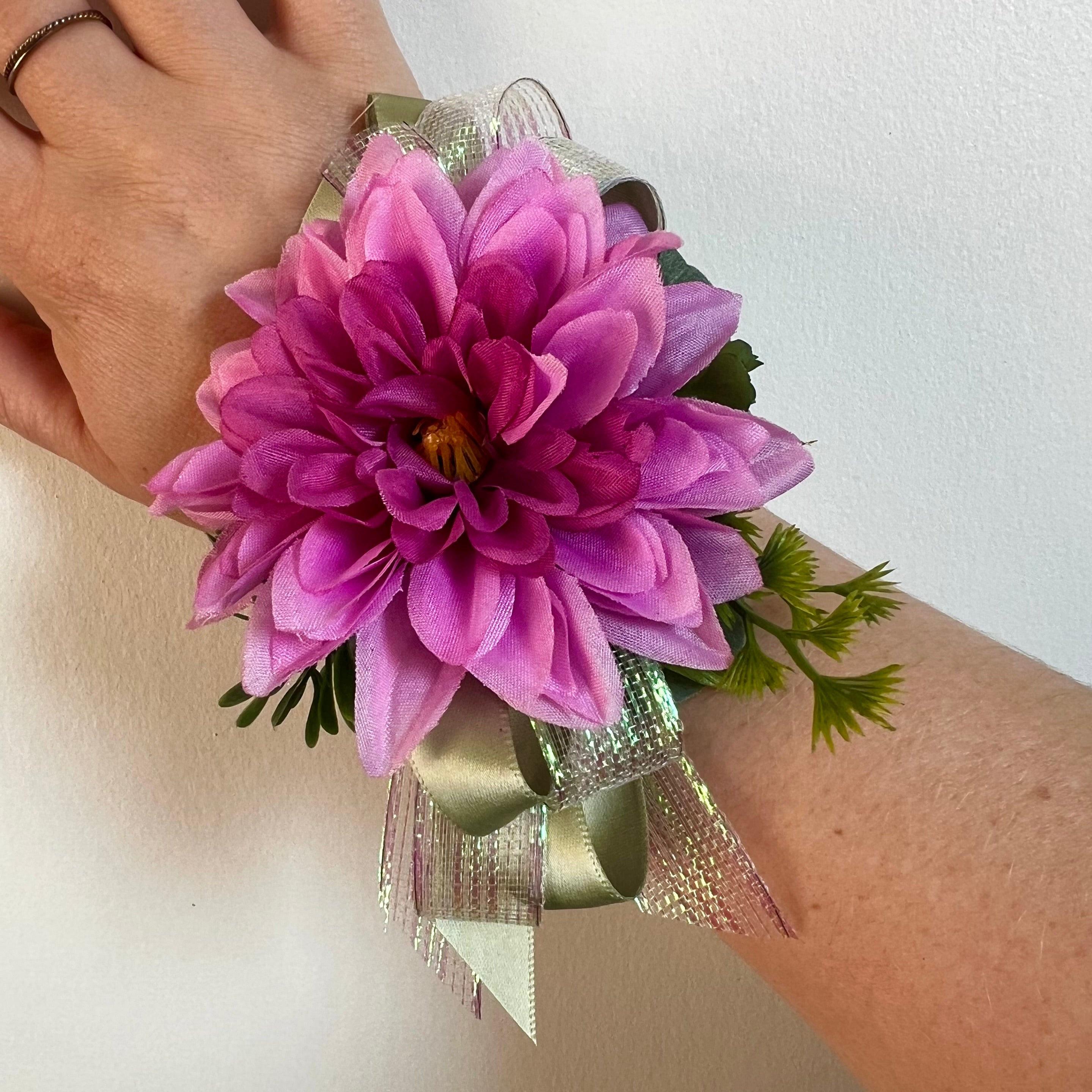 Fuchsia Silk Corsage and Boutonniere Set for Weddings, Prom, Homecoming - Elegant Floral Accessories for Special Occasions