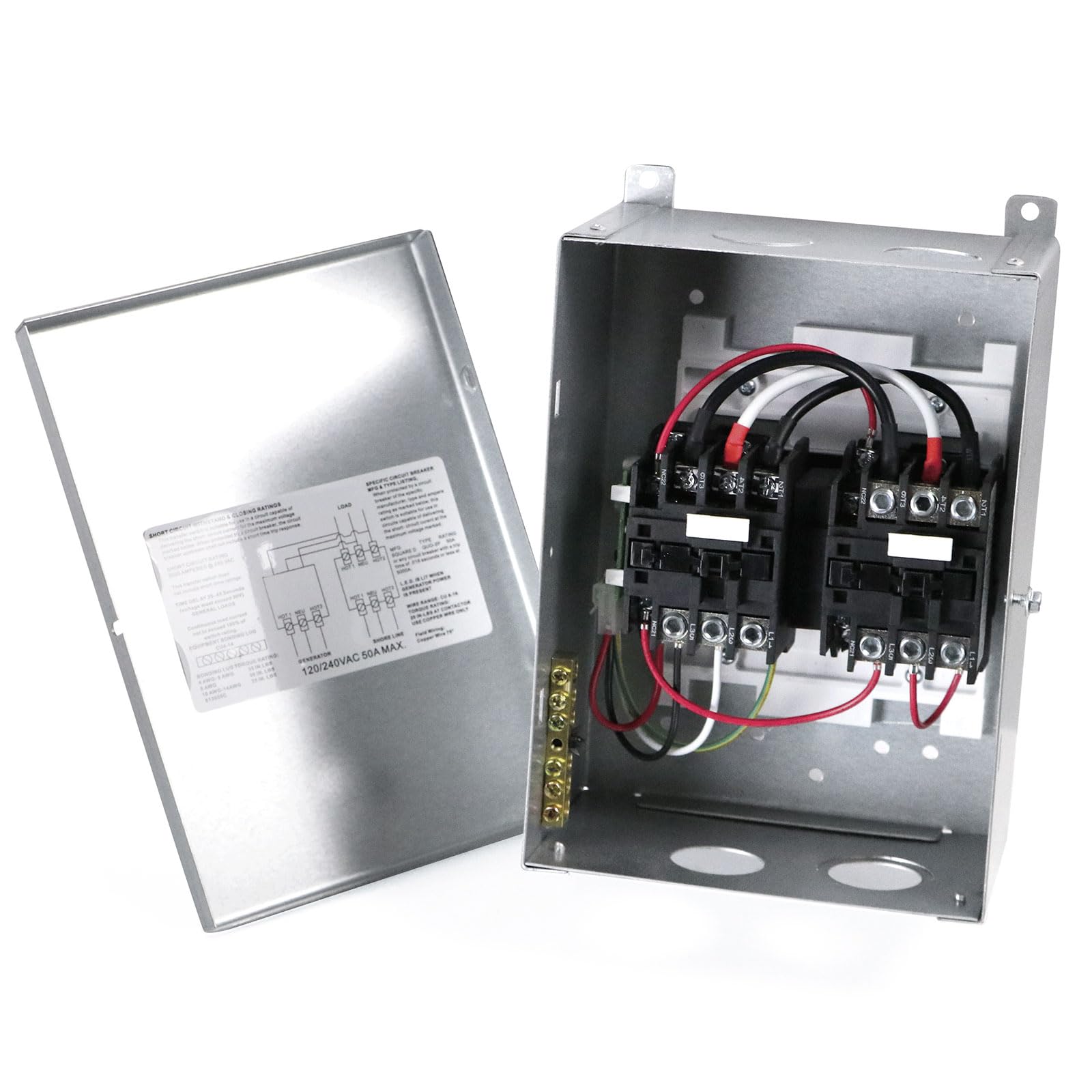 50 Amp RV Automatic Transfer Switch - 240V AC, 70A Neutral Rating, 120/240 Volt - Perfect for RV Power Backup & Camping Electrical Systems