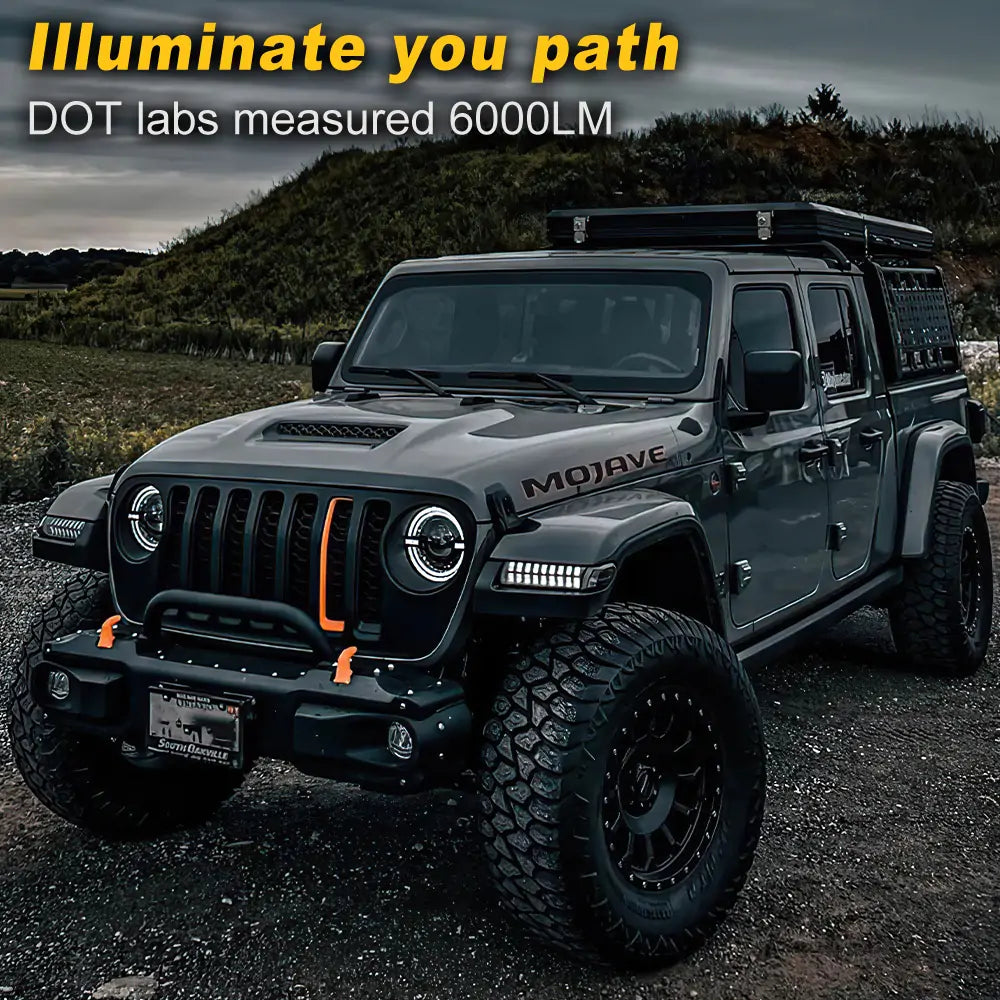 9 Inch LED Headlights for Jeep JL Wrangler - 60W High Power Sunlight White Light - Off-Road & Night Driving Upgrade