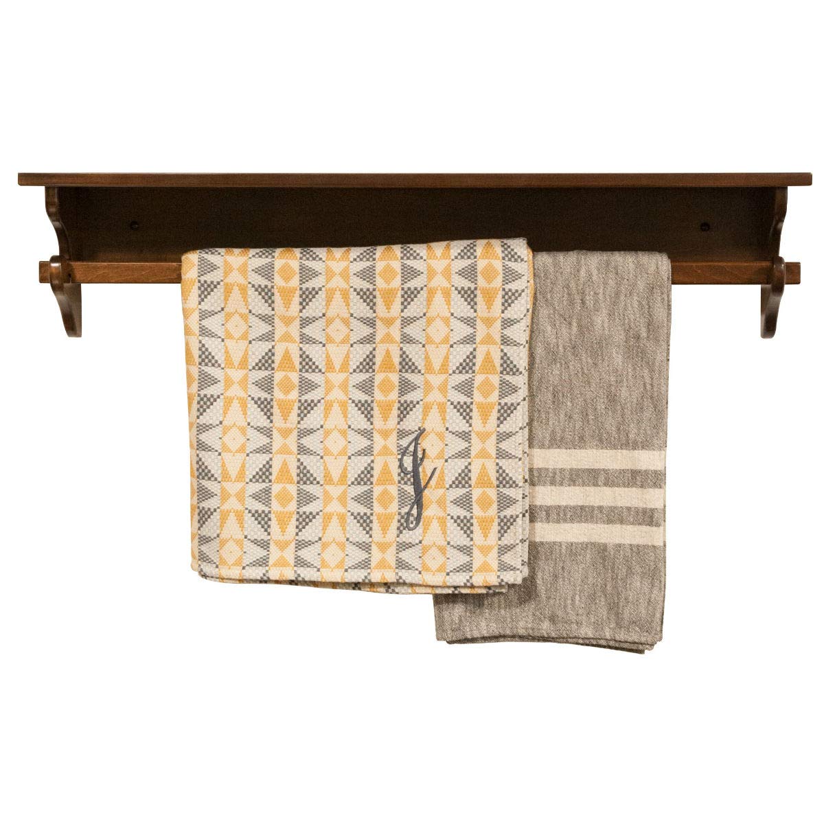 Amish Made Rustic Quilt Rack with Shelf - 42