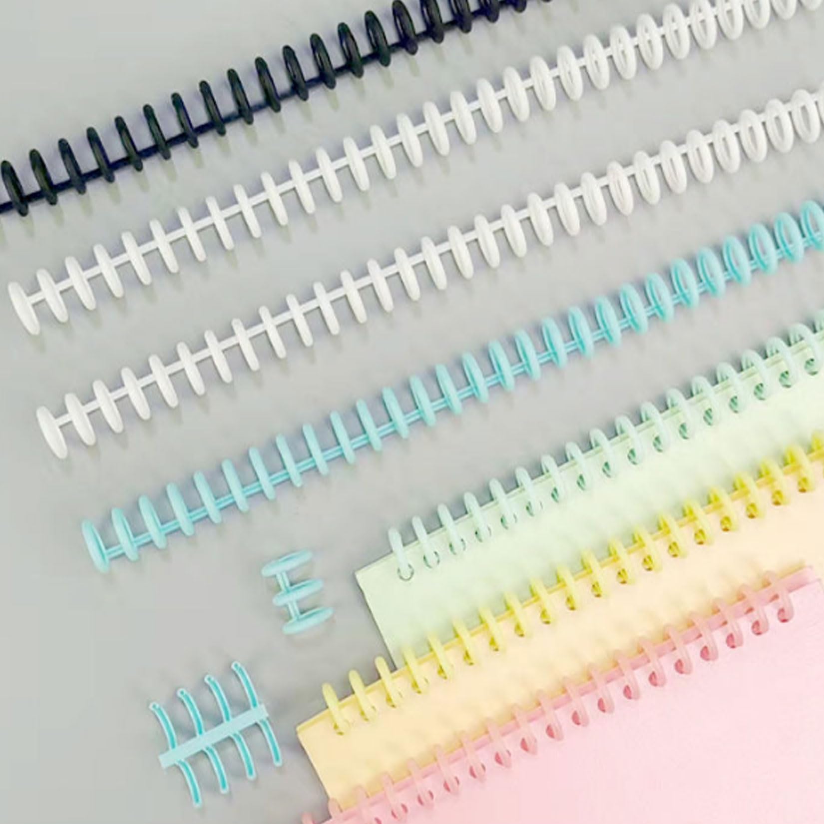20PCS Colorful Plastic Click Binding Combs - 12mm Spiral Binding Coils with 30 Rings - Binder Combs Kit for Office, School, and DIY Projects