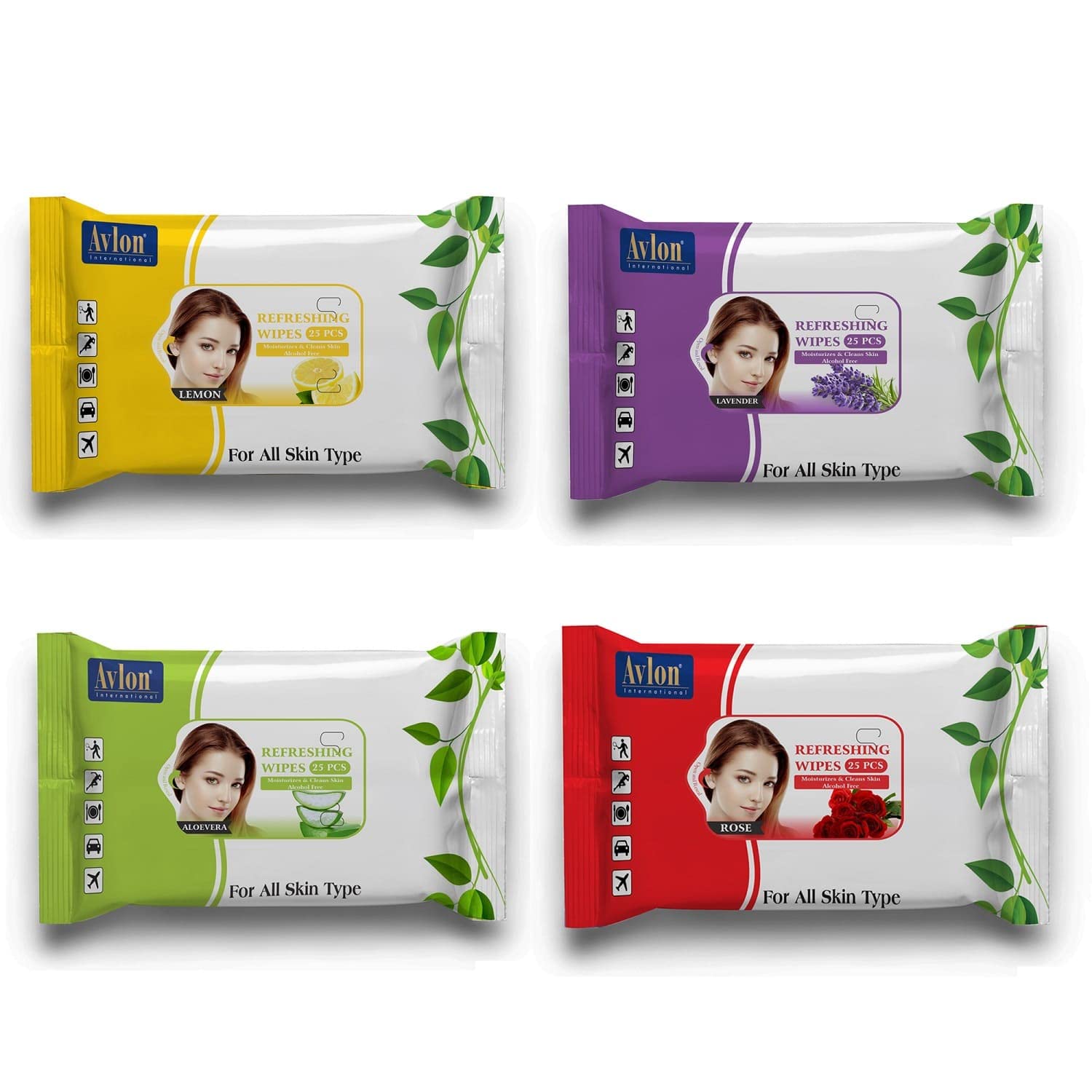 Avlon Oil Control Face Wipes with Natural Extract - Paraben Free & Alcohol Free Facial Cleansing Wipes for Oily Skin, 25 Count (Pack of 4) - Perfect for Travel, Gym & On-the-Go Skincare