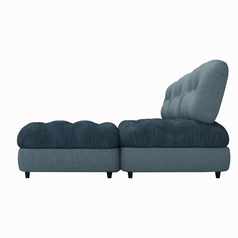 Modern Marlow 2-Seater Sectional Sofa with Ottoman - Comfortable Small Space Living Room Furniture for Apartments & Cozy Homes
