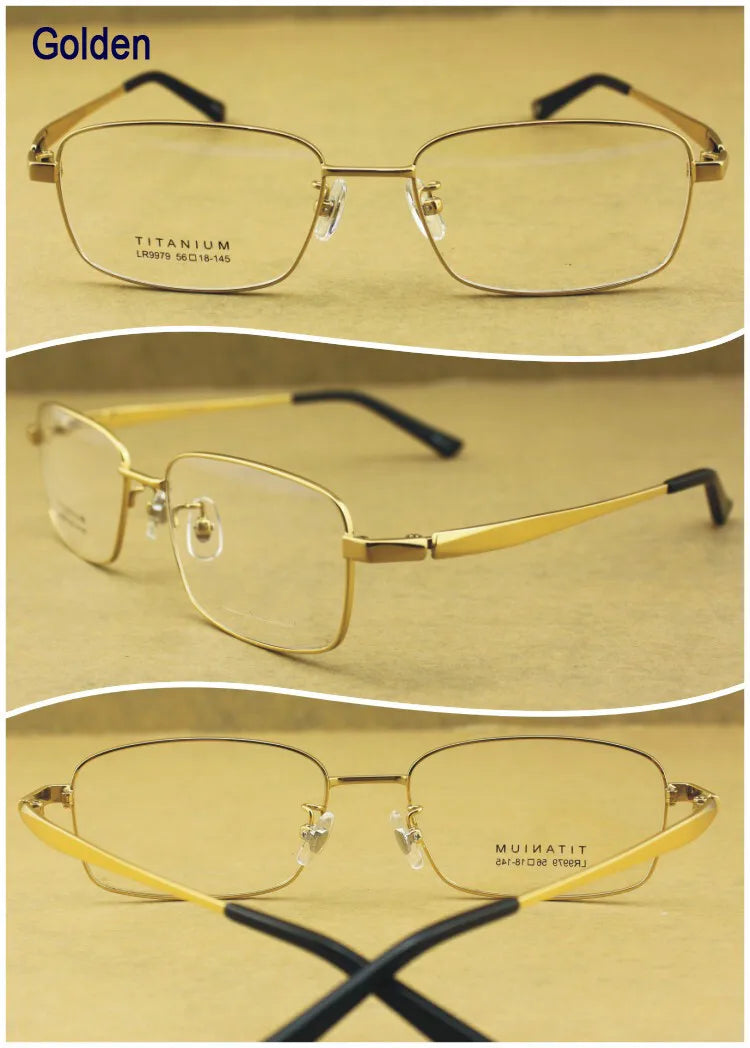 Brightzone Unisex Full Rim Square Titanium Eyeglasses 99779 - Lightweight Durable Frame for Men & Women - Perfect for Reading, Work & Everyday Wear