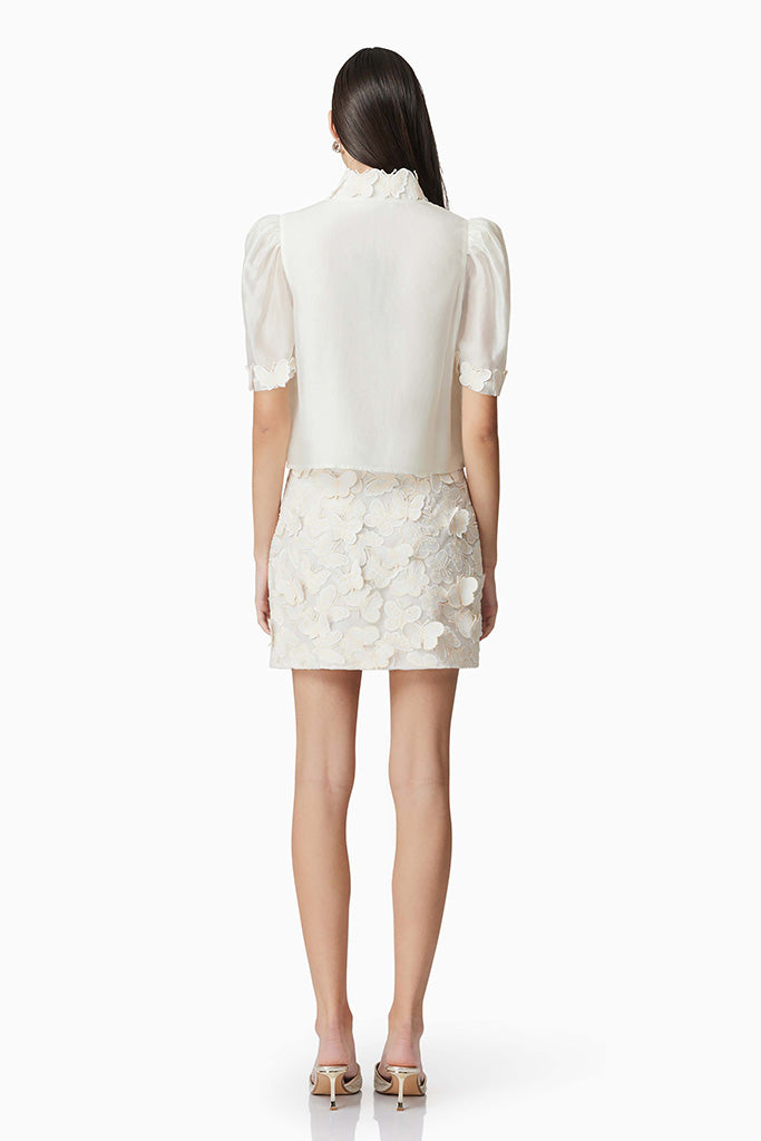 ELLIATT Scarlett Top - Ivory Women's Blouse | Elegant Casual & Party Wear for Date Nights & Office Outfits